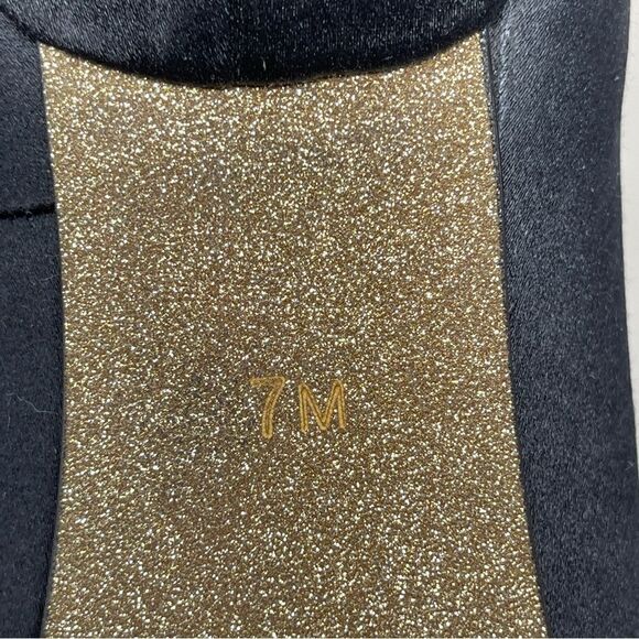 Nine West Shoes Avara2 Satin Heel Dress Pump Peep Toe Women's 7 Platform Glitter - Picture 8 of 10